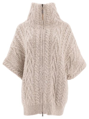 Zip-up Knitted Cardigan - Brunello Cucinelli - Modalova