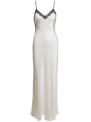 Maxi Slip Dress With Lace Trim In Silk Blend Woman - Alberta Ferretti - Modalova