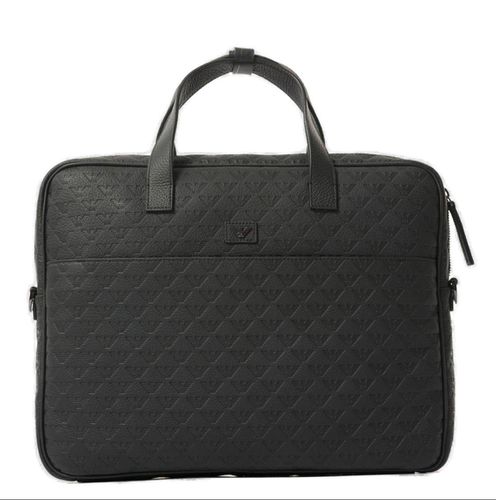 Logo-debossed Zipped Laptop Bag - Emporio Armani - Modalova