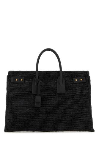 Black Raffia Medium Sac De Jour Shopping Bag - Saint Laurent - Modalova