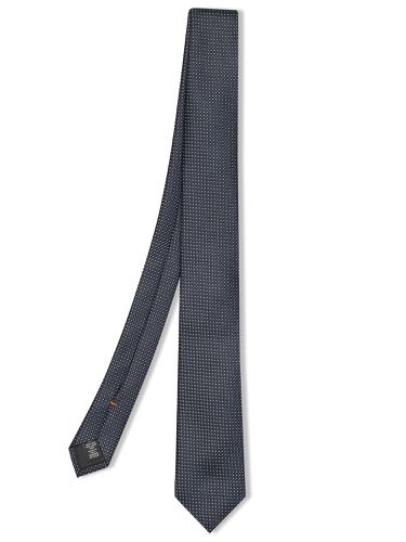 Zegna Micro Pattern Blue Silk Tie - Zegna - Modalova