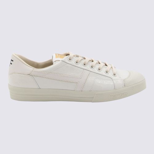 White Leather Low Top Sneakers - Tom Ford - Modalova