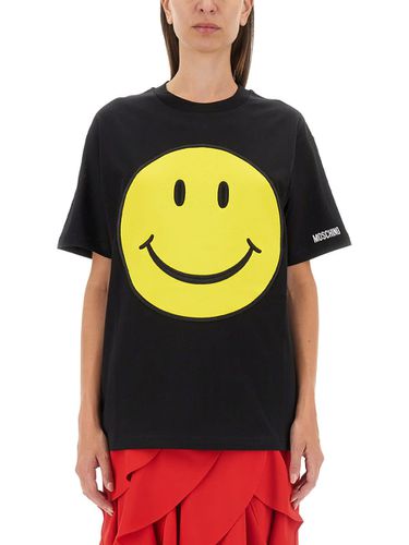 Smiley Organic Jersey T-shirt - Moschino - Modalova