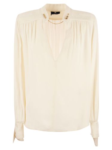 Viscose Shirt With Long Cuffs - Elisabetta Franchi - Modalova