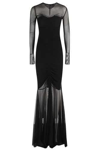 Ls V Neck Shirred Front Fishtail Gown - Norma Kamali - Modalova