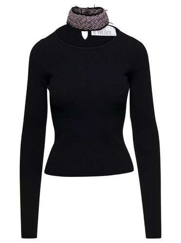 Top Wuth Embellished Neck And Cut-out In Wool Blend Woman - Giuseppe di Morabito - Modalova
