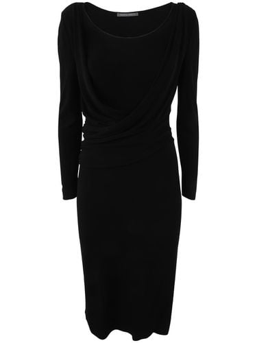 Long Sleeves V Neck Midi Dress - Alberta Ferretti - Modalova