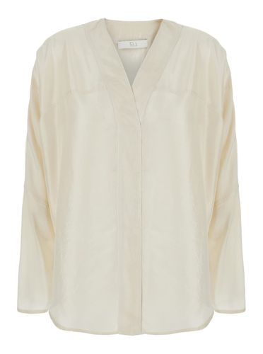 Scout Shirt With V-neck And Long Sleeves In Silk Woman - Tela - Modalova