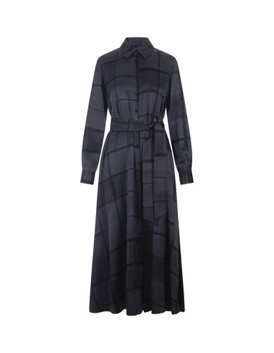 Dark Printed Silk Long Shirt Dress - Kiton - Modalova