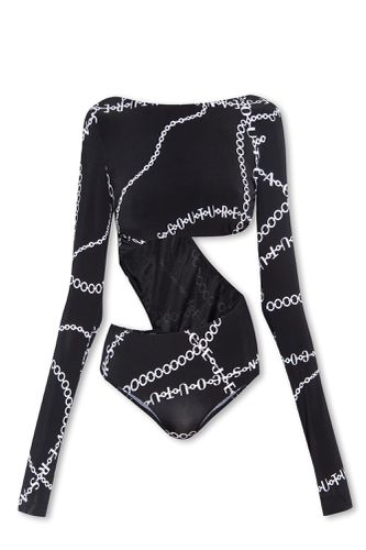 Necklace Print Long-sleeved Bodysuit - Versace Jeans Couture - Modalova