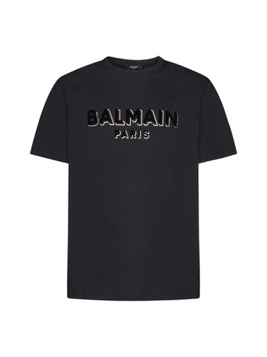 Flocked And Metallic Logo T-shirt - Balmain - Modalova