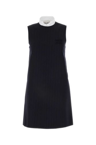 Embroidered Stretch Wool Mini Dress - Miu Miu - Modalova