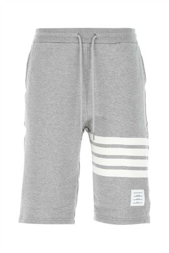 Melange Grey Cotton Bermuda Shorts - Thom Browne - Modalova