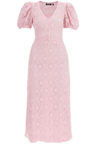 Lace Midi Dress With Puff Sleeves - Rotate by Birger Christensen - Modalova