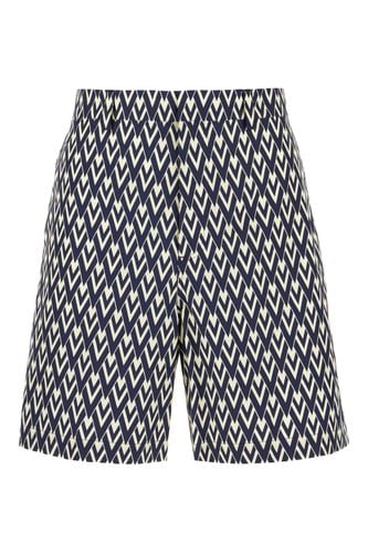 Printed Cotton Bermuda Shorts - Valentino - Modalova