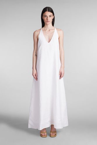 Lino Dress In White Cotton - 120% Lino - Modalova