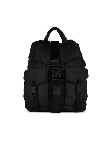 Black Recycled Polyester Backpack - Ganni - Modalova