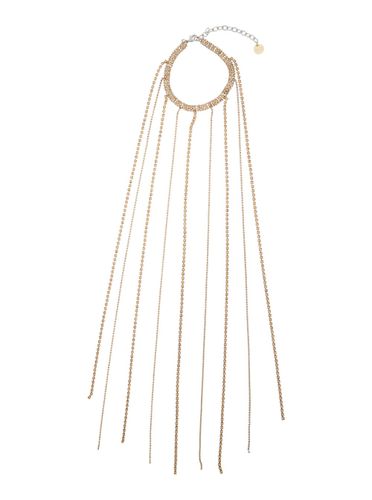Gold-colored Necklace With All-over Applied Glass Crystals And Adjustable Clasp In Brass Woman - Silvia Gnecchi - Modalova