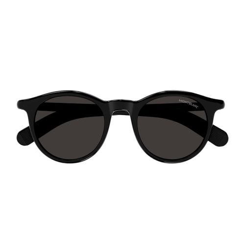 Mb0353s Linea Snowcap 001 Black Grey Sunglasses - Montblanc - Modalova