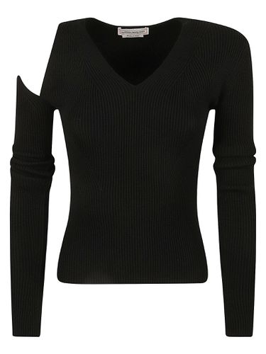 Exposed Shoulder Ribbed Jumper - Alexander McQueen - Modalova