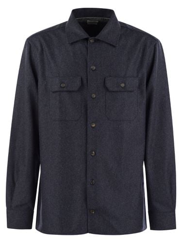 Virgin Wool Flannel Overshirt With Pockets - Brunello Cucinelli - Modalova