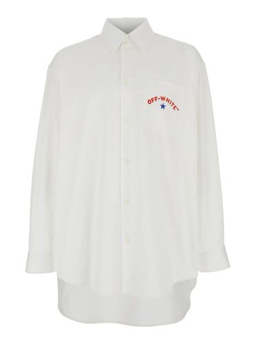 Off- star Arrow Shirt With Logo Detail On The Front And Maxi Logo Print On The Rear In Cotton Man - Off-White - Modalova