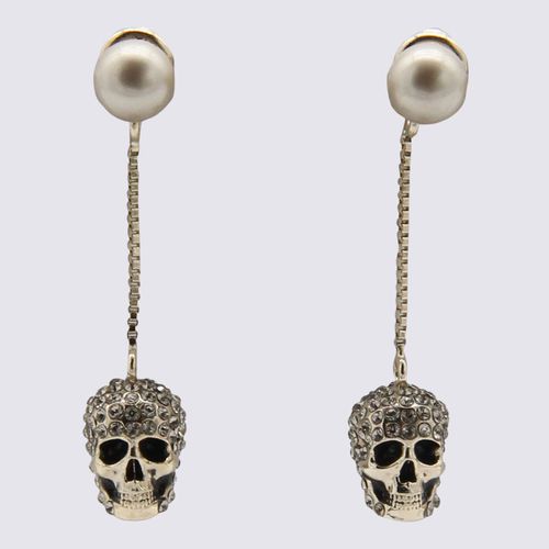 Gold-tone Brass Skull Earrings - Alexander McQueen - Modalova