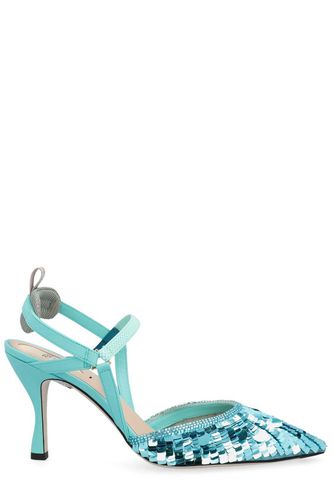 Sequin-embellished High-heeled Slingback Pumps - Fendi - Modalova