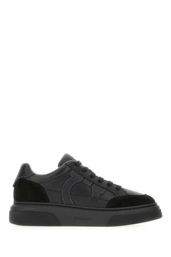 Black Leather And Suede Cassina Sneakers - Ferragamo - Modalova