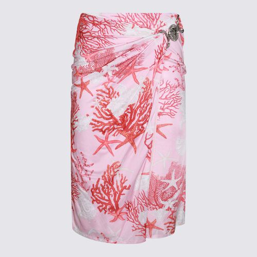 Versace Pink And Whte Viscose Skirt - Versace - Modalova