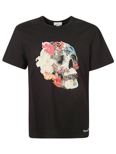 Mix Floral Skull Print T-shirt - Alexander McQueen - Modalova