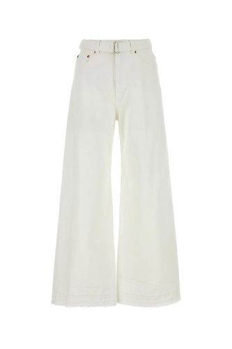 Sacai White Denim Wide-leg Jeans - Sacai - Modalova