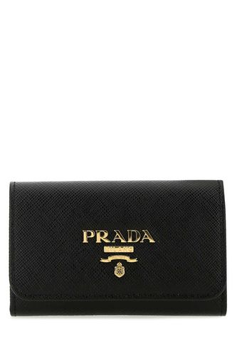 Prada Black Leather Key Ring Case - Prada - Modalova