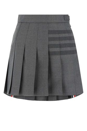 Grey Wool And Polyester Mini Skirt - Thom Browne - Modalova