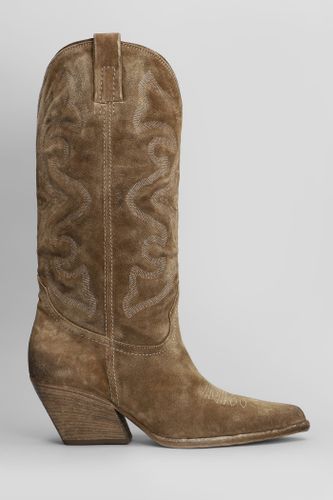 Texan Boots In Suede - Elena Iachi - Modalova