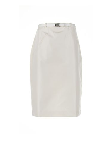 Prada White Midi Skirt With Belt - Prada - Modalova