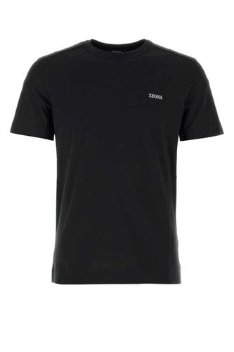 Zegna Black Cotton T-shirt - Zegna - Modalova