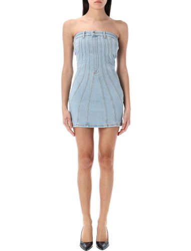 Mugler Spiral Denim Bustier Dress - Mugler - Modalova