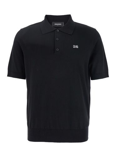 Polo Shirt With Classic Collar And Logo Lettering On The Front In Cotton Man - Dsquared2 - Modalova