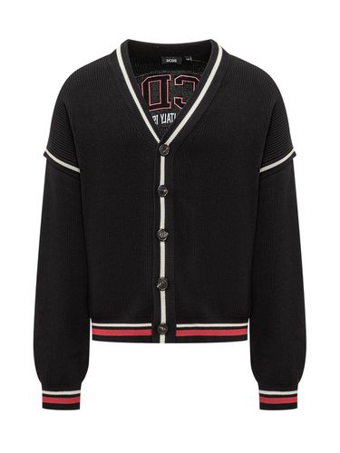 Stripe Detailed Logo Knitted Cardigan - GCDS - Modalova