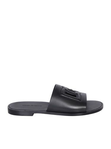 Dolce & Gabbana Logo Black Sandals - Dolce & Gabbana - Modalova