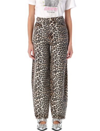 Ganni Leopard Denim Stary Jeans - Ganni - Modalova