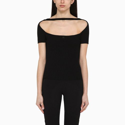 Black Viscose Blend T-shirt With Plunging Neckline - Courrèges - Modalova