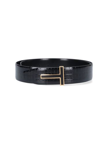 Tom Ford Logo Croc Leather Belt - Tom Ford - Modalova