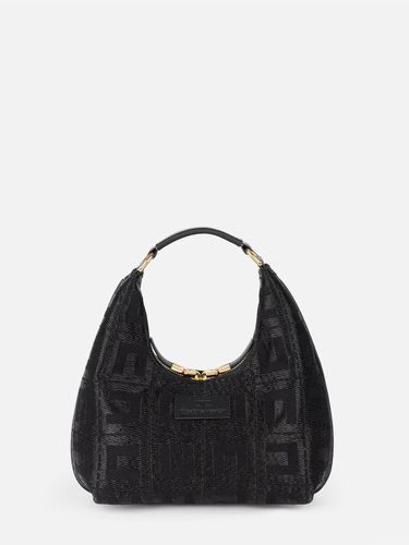 Monogram Jacquard Logo Patch Hobo Bag - Elisabetta Franchi - Modalova