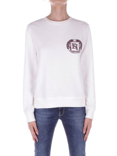 Emblem Embroidered Crewneck Sweatshirt - Elisabetta Franchi - Modalova