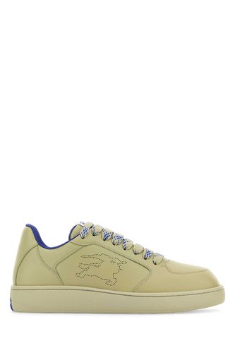 Army Green Leather Stock Sneakers - Burberry - Modalova