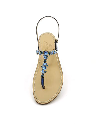 Navy Licampi Jewel Sandals - Dea Sandals - Modalova