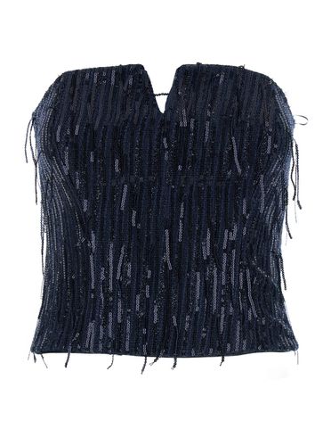 Sequin Top With Square Split Neck In Tech Fabric Woman - Federica Tosi - Modalova