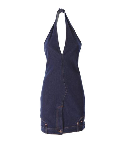 Jeans V-neck Halterneck Mini Dress - M05CH1N0 Jeans - Modalova